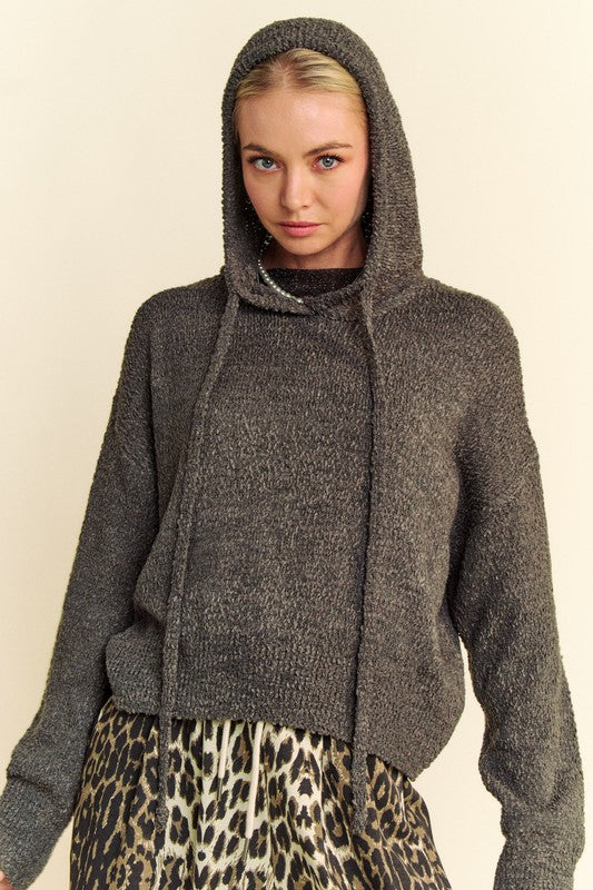 Davi & Dani Drop Shoulder Long Sleeve Hooded Sweater